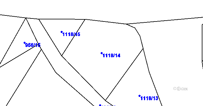 Parcela st. 1118/14 v KÚ Strmilov, Katastrální mapa