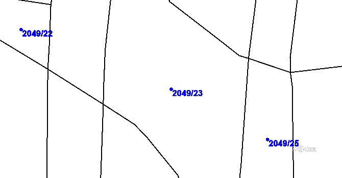 Parcela st. 2049/23 v KÚ Strmilov, Katastrální mapa