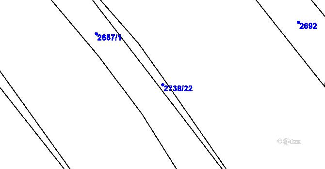 Parcela st. 2738/22 v KÚ Strmilov, Katastrální mapa