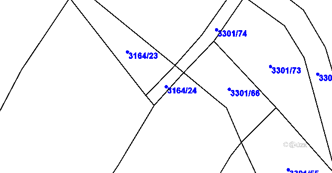 Parcela st. 3164/24 v KÚ Strmilov, Katastrální mapa