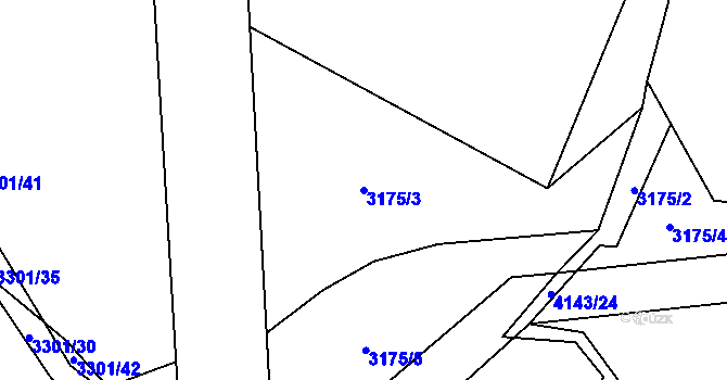 Parcela st. 3175/3 v KÚ Strmilov, Katastrální mapa