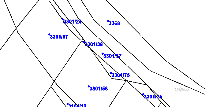 Parcela st. 3301/37 v KÚ Strmilov, Katastrální mapa