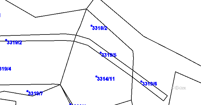 Parcela st. 3319/5 v KÚ Strmilov, Katastrální mapa