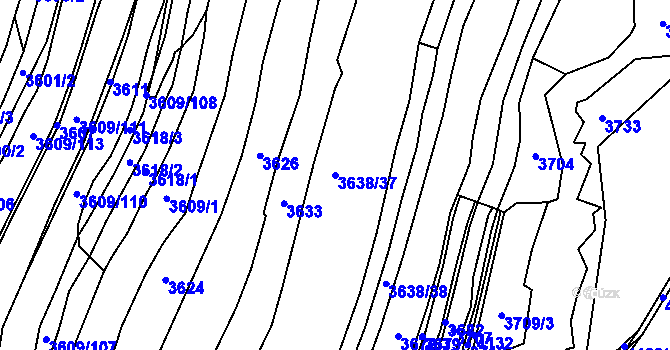 Parcela st. 3638/37 v KÚ Strmilov, Katastrální mapa