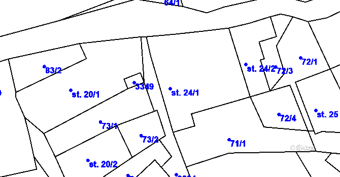 Parcela st. 24/1 v KÚ Strojetice, Katastrální mapa