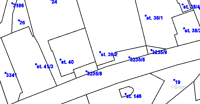 Parcela st. 39/2 v KÚ Strojetice, Katastrální mapa