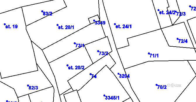 Parcela st. 73/2 v KÚ Strojetice, Katastrální mapa