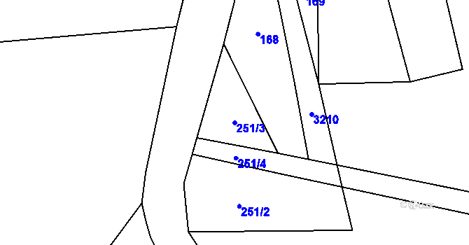 Parcela st. 251/3 v KÚ Strojetice, Katastrální mapa