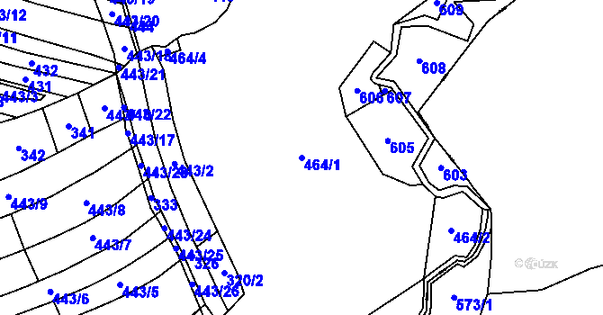 Parcela st. 464/1 v KÚ Strojetice, Katastrální mapa