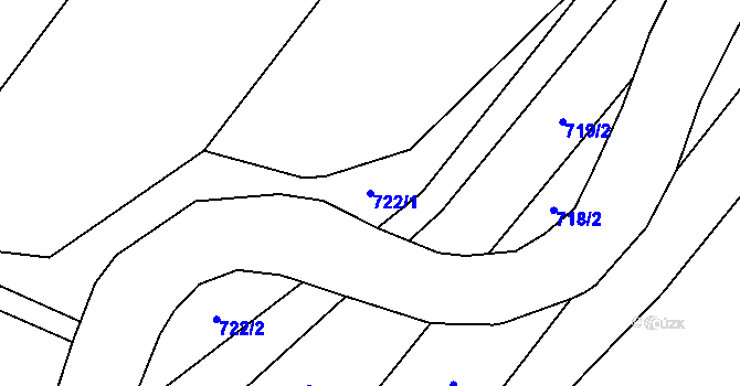 Parcela st. 722/1 v KÚ Strojetice, Katastrální mapa