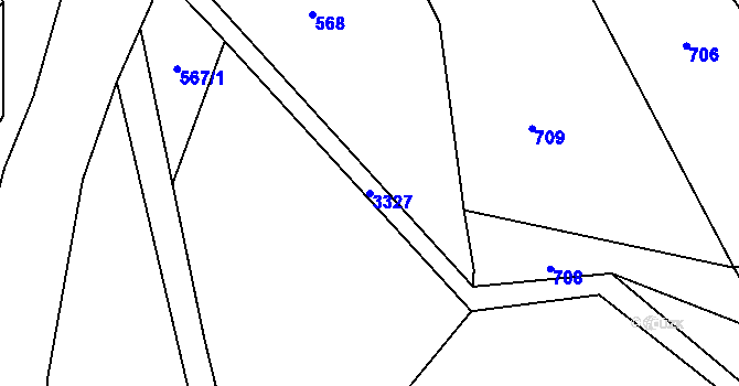Parcela st. 3327 v KÚ Strojetice, Katastrální mapa