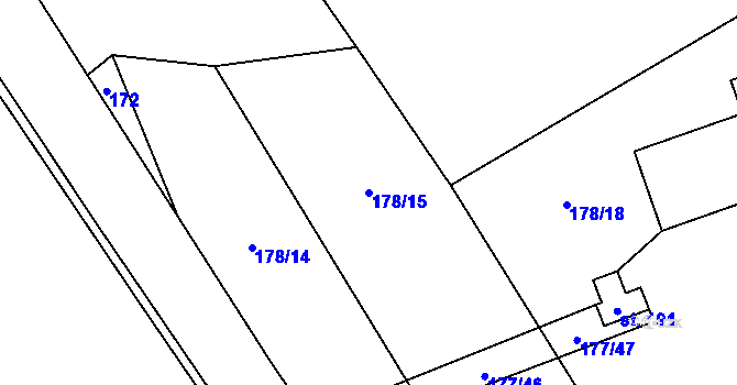 Parcela st. 178/15 v KÚ Strojetice, Katastrální mapa
