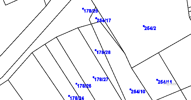 Parcela st. 178/28 v KÚ Strojetice, Katastrální mapa