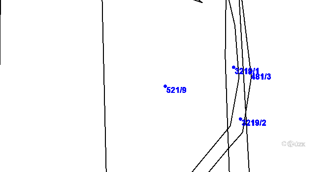 Parcela st. 521/9 v KÚ Strojetice, Katastrální mapa