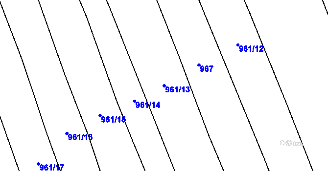 Parcela st. 961/13 v KÚ Strojetice, Katastrální mapa