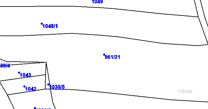 Parcela st. 961/21 v KÚ Strojetice, Katastrální mapa