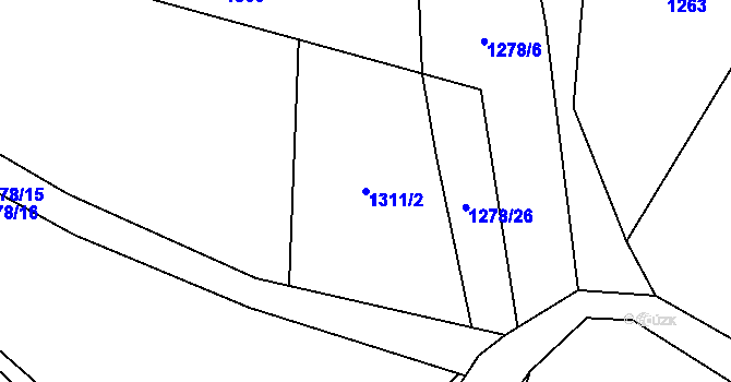 Parcela st. 1311/2 v KÚ Strojetice, Katastrální mapa