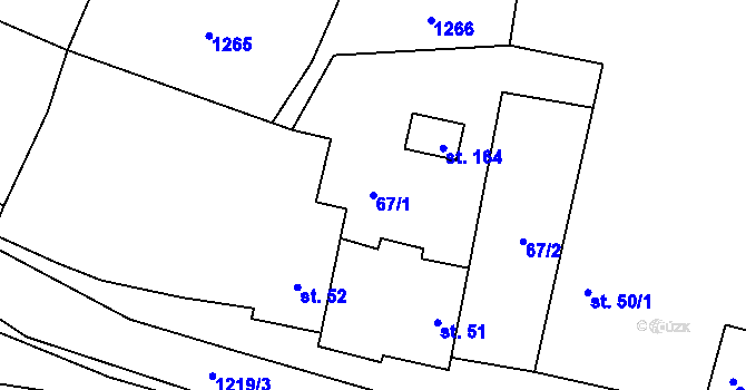 Parcela st. 67/1 v KÚ Běsno, Katastrální mapa