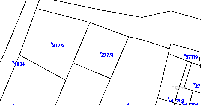 Parcela st. 277/3 v KÚ Strojetice u Podbořan, Katastrální mapa