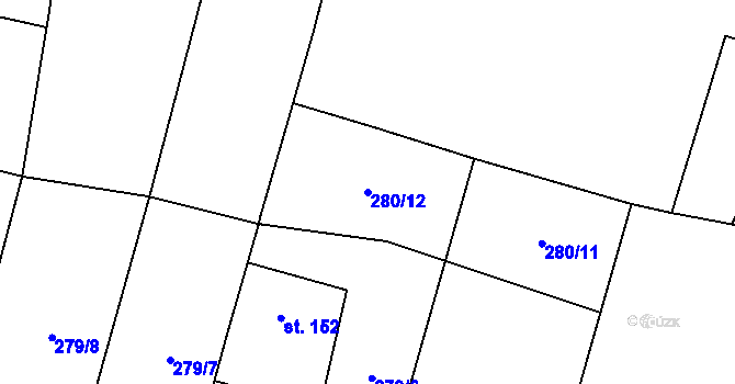 Parcela st. 280/12 v KÚ Strojetice u Podbořan, Katastrální mapa
