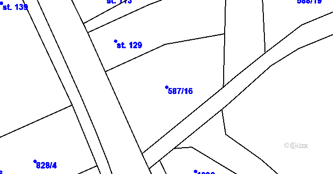 Parcela st. 587/16 v KÚ Strojetice u Podbořan, Katastrální mapa