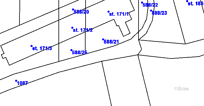 Parcela st. 588/24 v KÚ Strojetice u Podbořan, Katastrální mapa