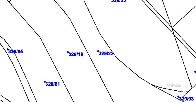 Parcela st. 329/22 v KÚ Stroupeč, Katastrální mapa