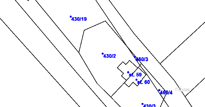 Parcela st. 430/2 v KÚ Stroupeč, Katastrální mapa