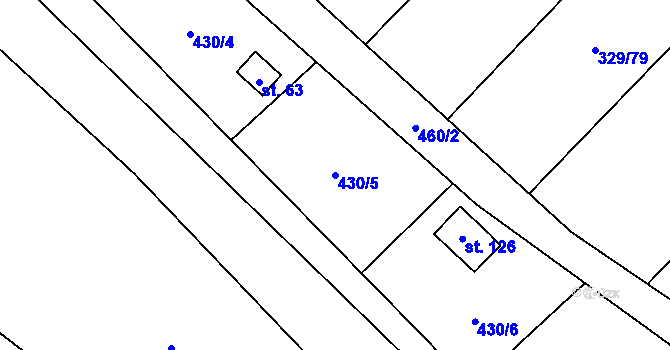 Parcela st. 430/5 v KÚ Stroupeč, Katastrální mapa