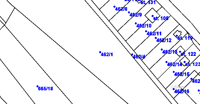 Parcela st. 462/1 v KÚ Stroupeč, Katastrální mapa