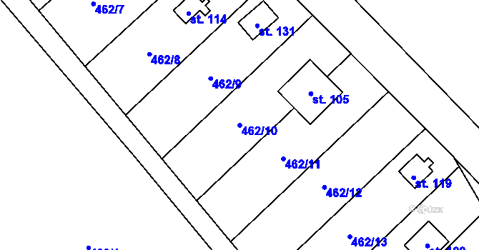 Parcela st. 462/10 v KÚ Stroupeč, Katastrální mapa