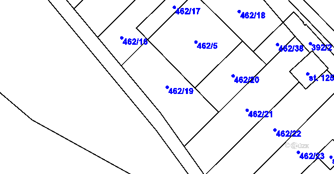 Parcela st. 462/19 v KÚ Stroupeč, Katastrální mapa
