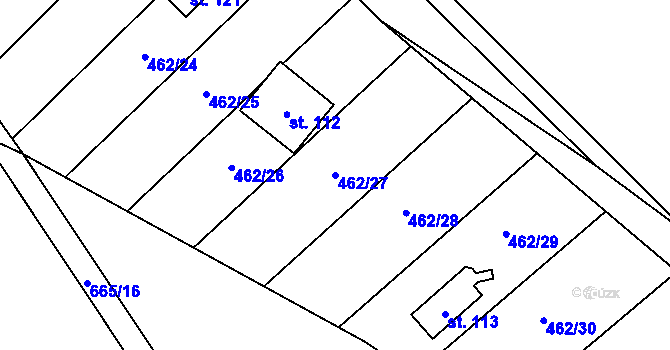 Parcela st. 462/27 v KÚ Stroupeč, Katastrální mapa