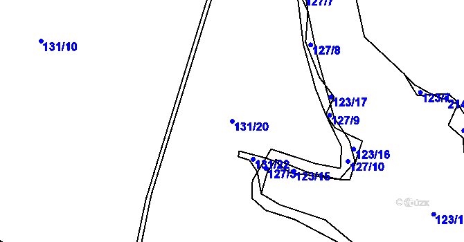 Parcela st. 131/20 v KÚ Stroupeč, Katastrální mapa