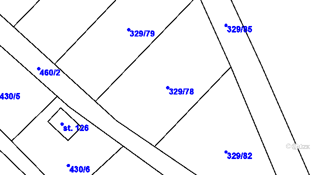 Parcela st. 329/78 v KÚ Stroupeč, Katastrální mapa