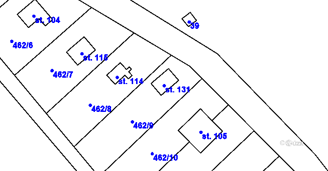 Parcela st. 131 v KÚ Stroupeč, Katastrální mapa