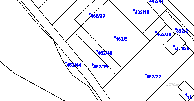 Parcela st. 462/40 v KÚ Stroupeč, Katastrální mapa