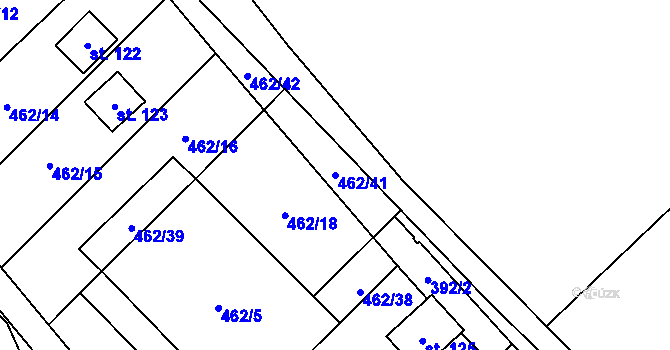 Parcela st. 462/41 v KÚ Stroupeč, Katastrální mapa
