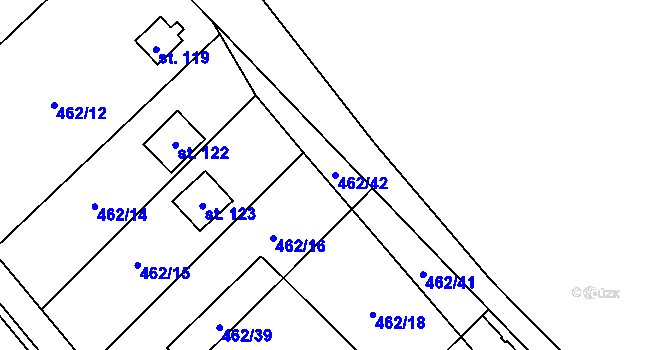 Parcela st. 462/42 v KÚ Stroupeč, Katastrální mapa