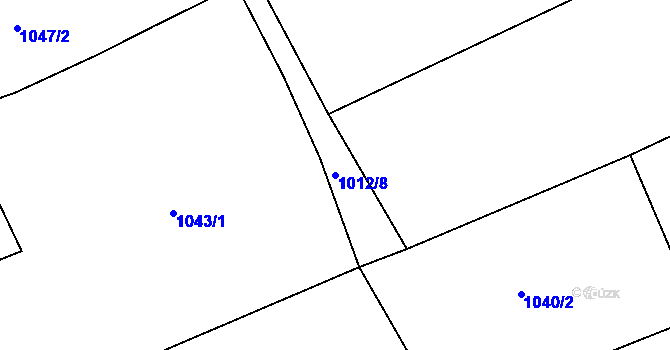 Parcela st. 1012/8 v KÚ Struhaře, Katastrální mapa
