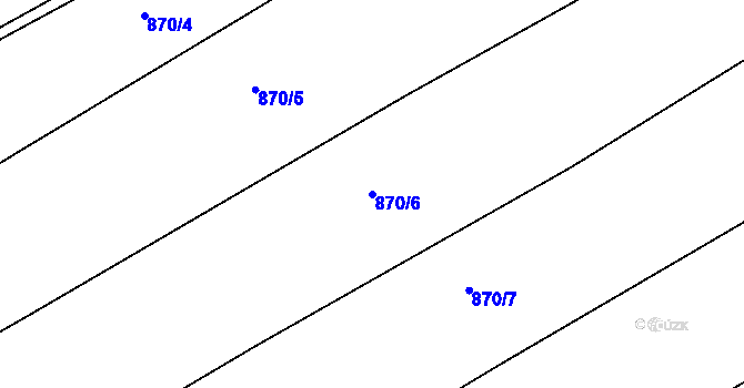 Parcela st. 870/6 v KÚ Struhaře, Katastrální mapa