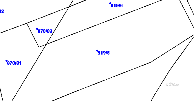 Parcela st. 919/5 v KÚ Struhaře, Katastrální mapa