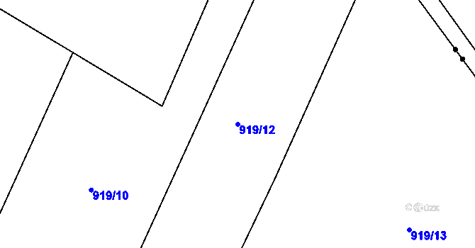 Parcela st. 919/12 v KÚ Struhaře, Katastrální mapa