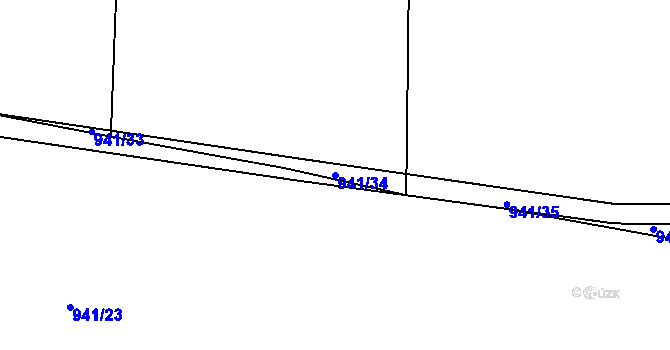 Parcela st. 941/34 v KÚ Struhaře, Katastrální mapa