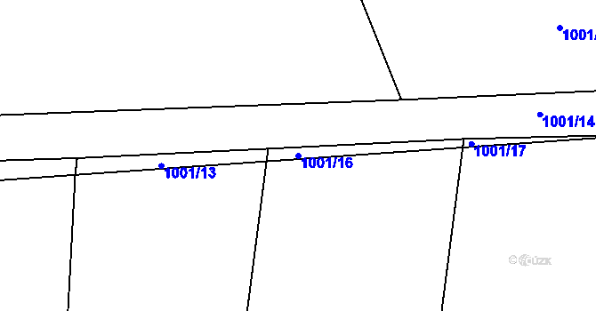Parcela st. 1001/16 v KÚ Struhaře, Katastrální mapa
