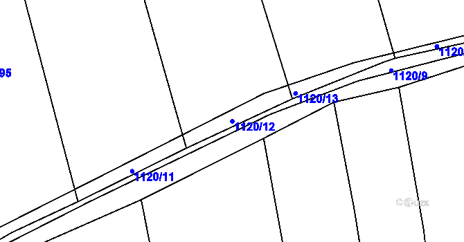 Parcela st. 1120/12 v KÚ Struhaře, Katastrální mapa