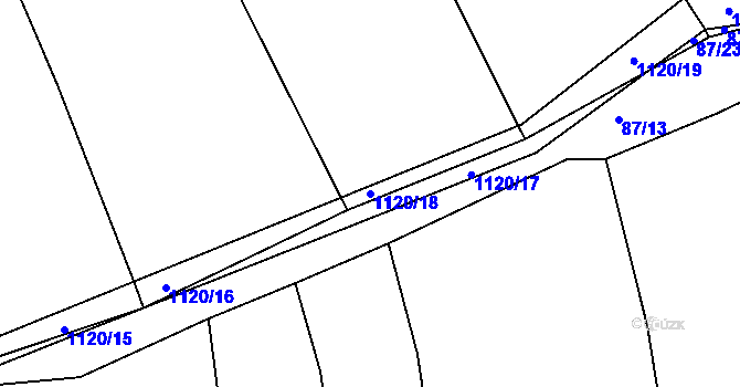 Parcela st. 1120/18 v KÚ Struhaře, Katastrální mapa