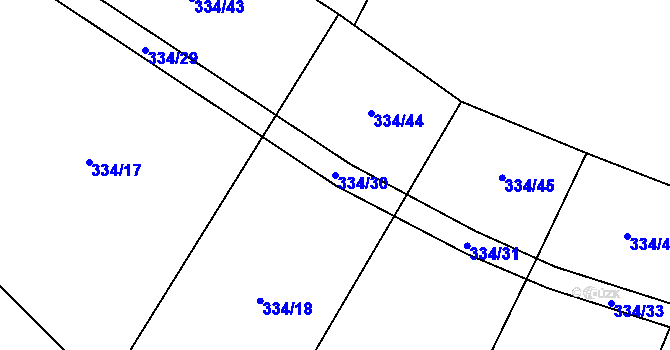 Parcela st. 334/30 v KÚ Myslíč, Katastrální mapa