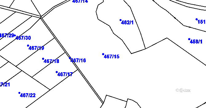 Parcela st. 467/15 v KÚ Struhařov u Benešova, Katastrální mapa
