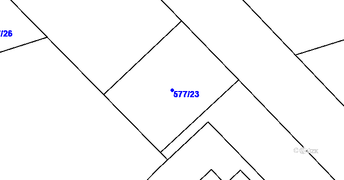 Parcela st. 577/23 v KÚ Struhařov u Benešova, Katastrální mapa